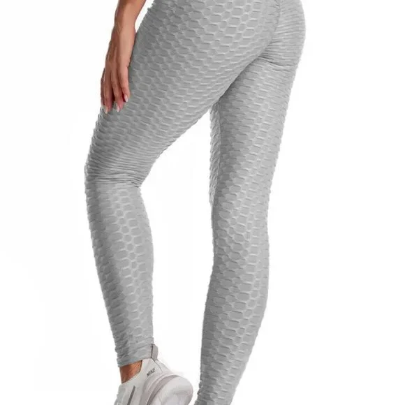 NEW Lyte Tiktok GREY Leggings Sexy Butt Lifting Slimming High Waist Gym Yoga - Picture 3 of 9